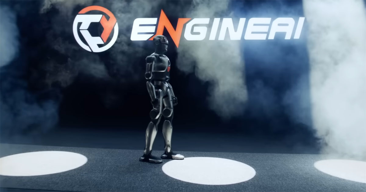 ENGINEAI PM01 robot police patrouille Shenzhen