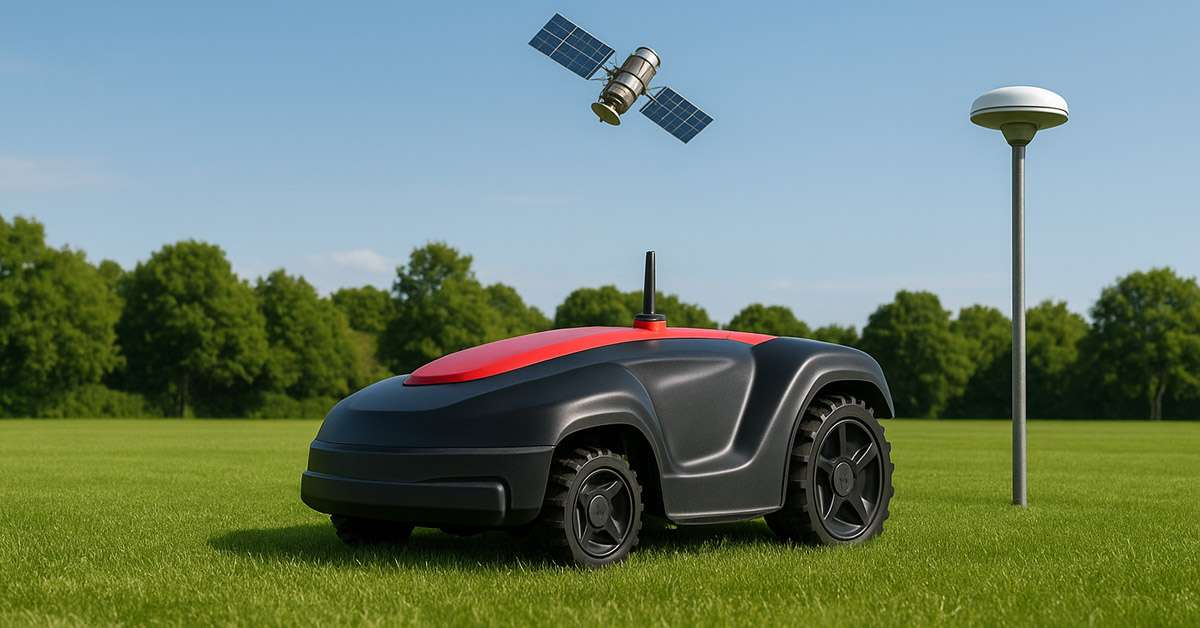 Navigation satellite RTK robot tondeuse