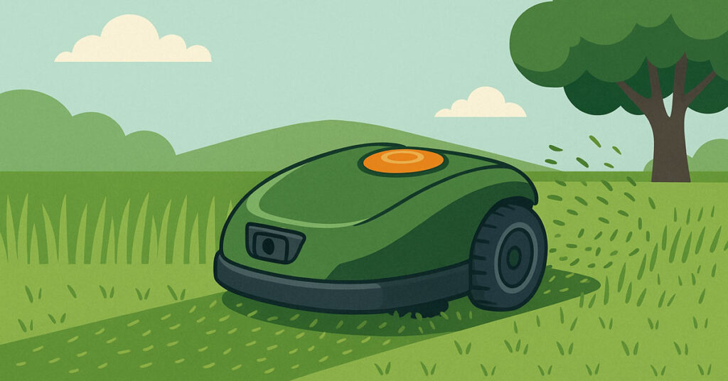 Robot tondeuse mulching jardin sain